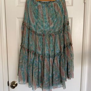 Long Chiffon Lace Skirt with Band waist